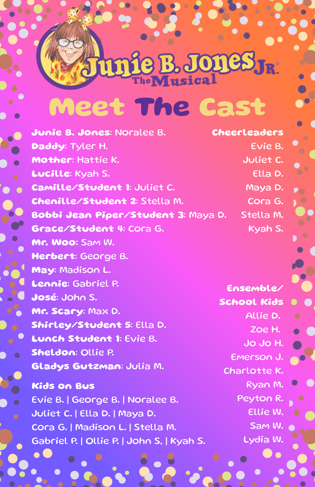 Meet the cast of Junie B. Jones The Musical JR.